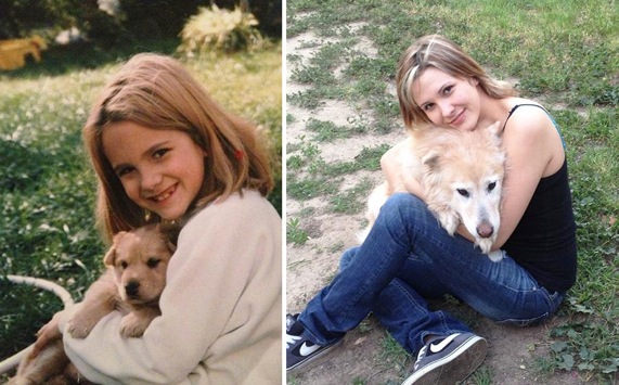 狗狗长大前和长大后的对比（一）