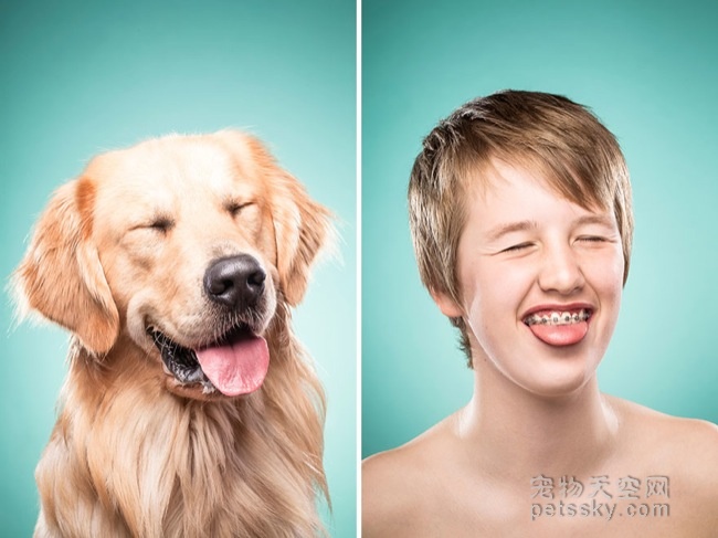 27位宠物主人模仿狗狗的面部表情 相似度惊人