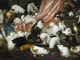 这张油画里面有42只猫咪 价值195万人民币