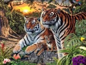 数一数这张画里面有几只老虎 考一考你的眼力