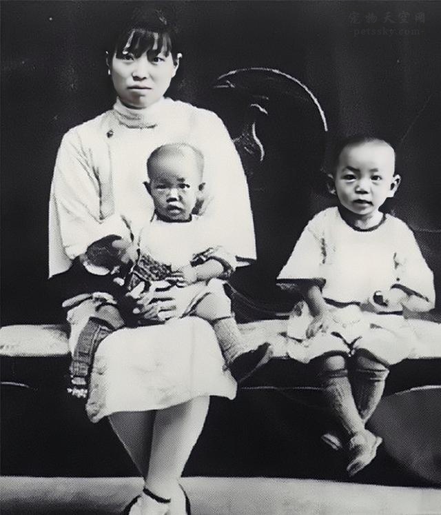 袁隆平（左）和母亲、哥哥